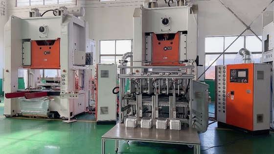 شراء آلة صنع حاوية رقائق الألومنيوم شبه الأوتوماتيكية 3 مراحل 75 ضربة / دقيقة online manufacture