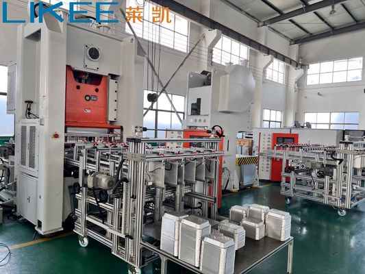 شراء LK-T80 Aluminum Foil Container Making Machine with Quick Mold Change System, 80ton Press Capacity, and Mitsubishi PLC Control online manufacture