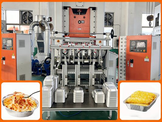جودة  LK-T80 Aluminum Foil Making Machine Container Hydraulic Quick Mold Change in 15 Mins مصنع
