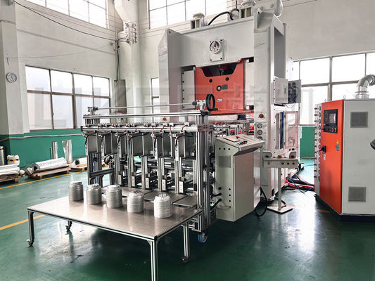 آلة صنع حاويات من ورق الألومنيوم 7 بوصة طاسة مستديرة مع غطاء